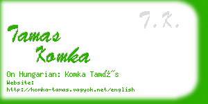 tamas komka business card